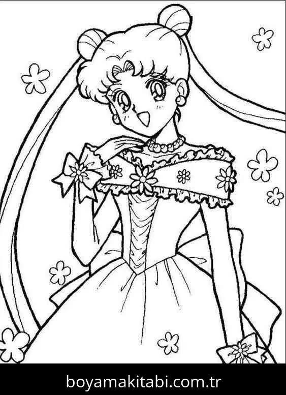 Sailor Moon boyama sayfası #33 – ilkokul öğrencileri için, hayal gücünü besler