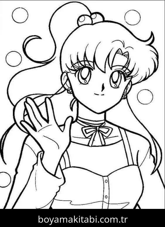 Sailor Moon boyama sayfası #34 – aile ile vakit geçirme, renk bilgisini öğretir