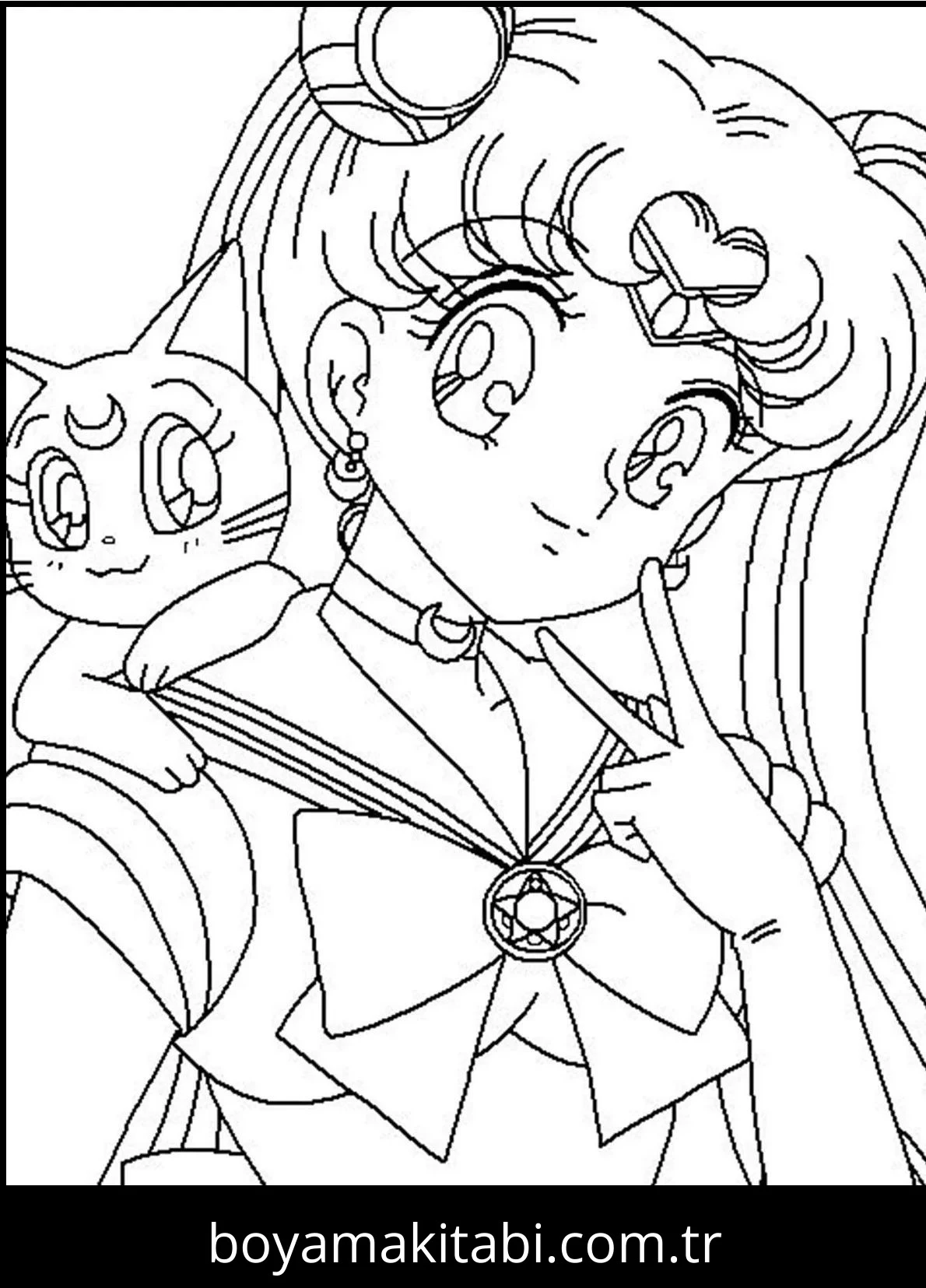 Sailor Moon boyama sayfası #38 – dikkat ve odaklanma geliştirir, A4 baskıya uygun