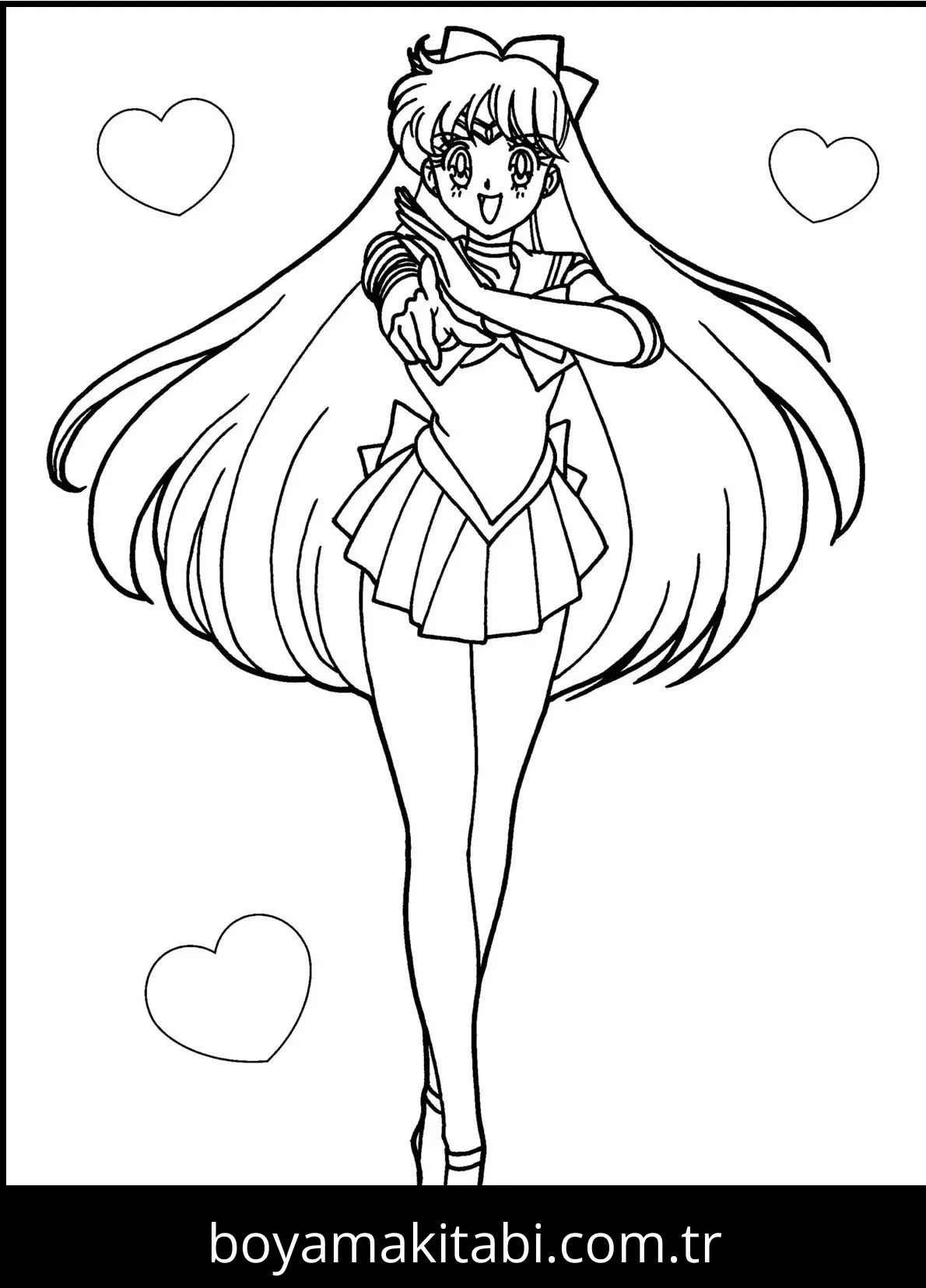 Sailor Moon boyama sayfası #39 – motor becerileri destekler, mürekkep tasarrufu sağlar