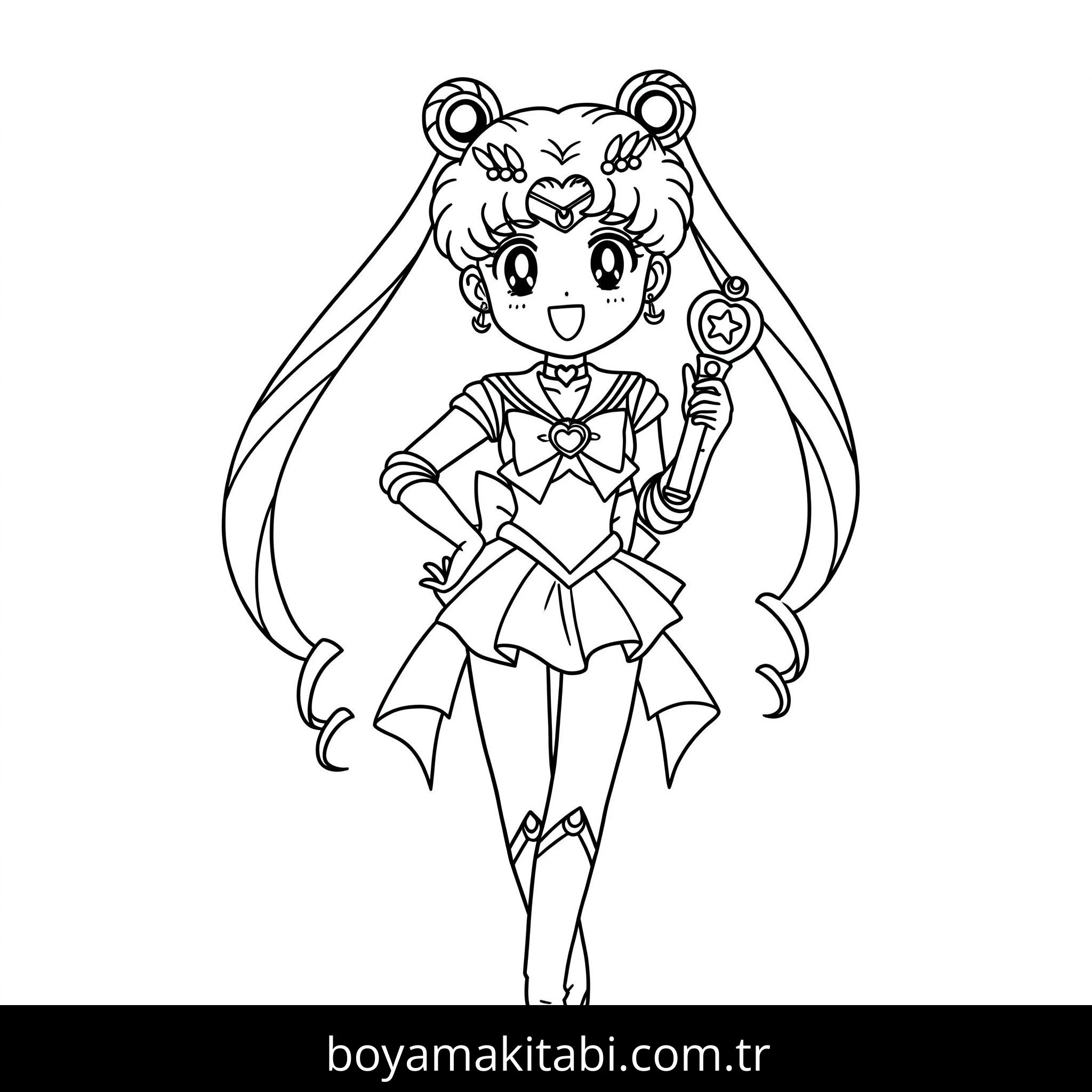 Sailor Moon boyama sayfası #41 – renk bilgisini öğretir, günlük etkinlik önerisi