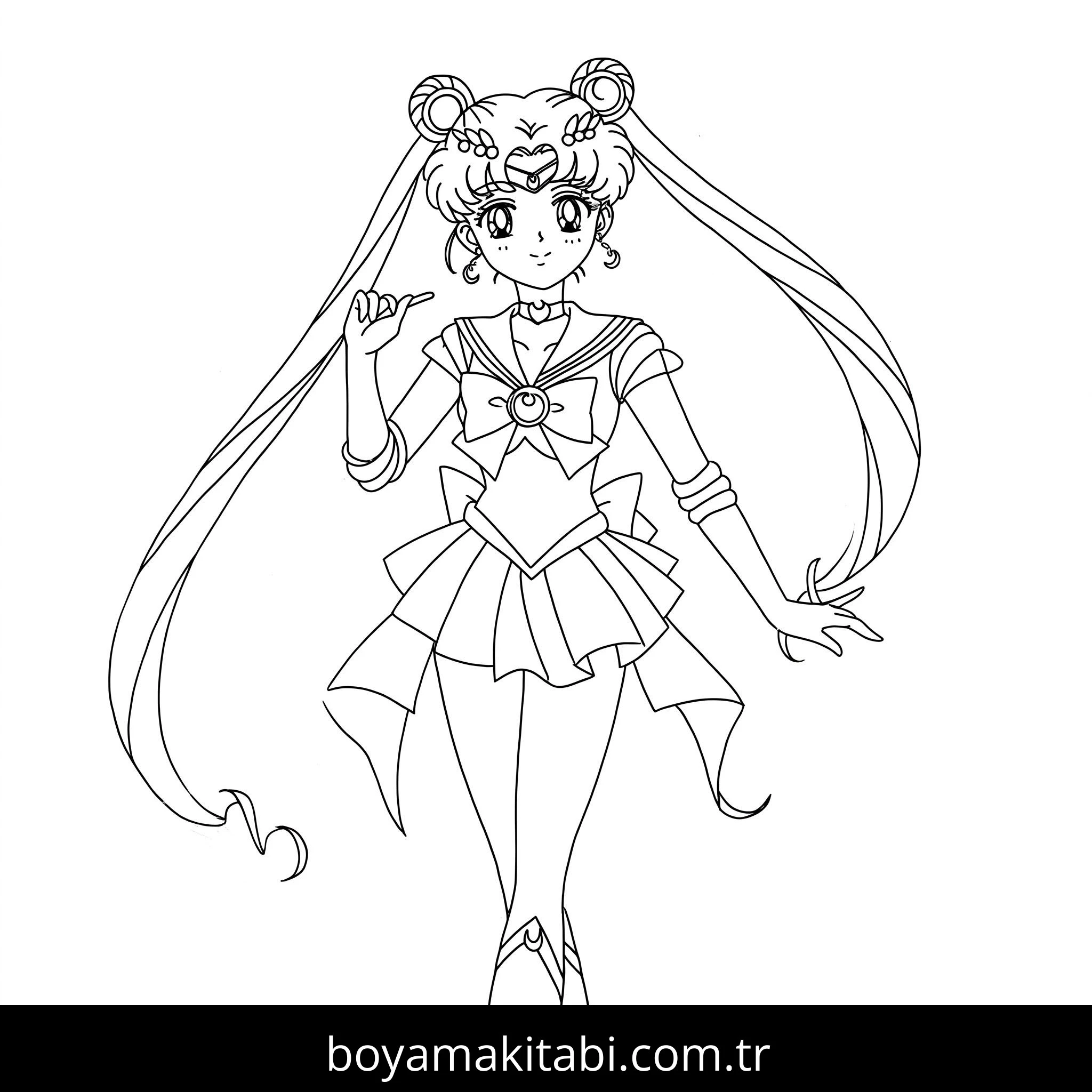 Sailor Moon boyama sayfası #42 – sabır ve özgüven kazandırır, yaratıcı sanat çalışması