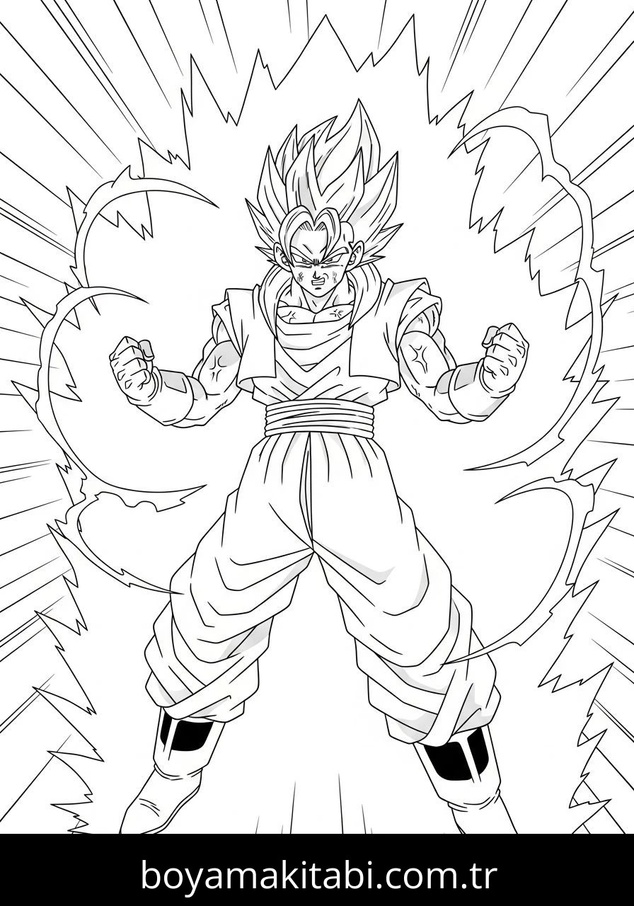 Vegito boyama sayfası – boyama çalışması, yaratıcılığı geliştirir