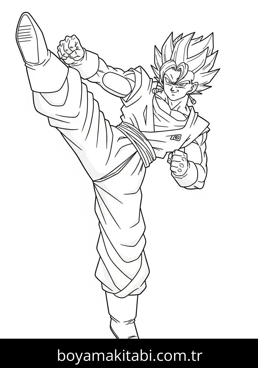 Vegito boyama sayfası – PDF indir, sevimli karakter