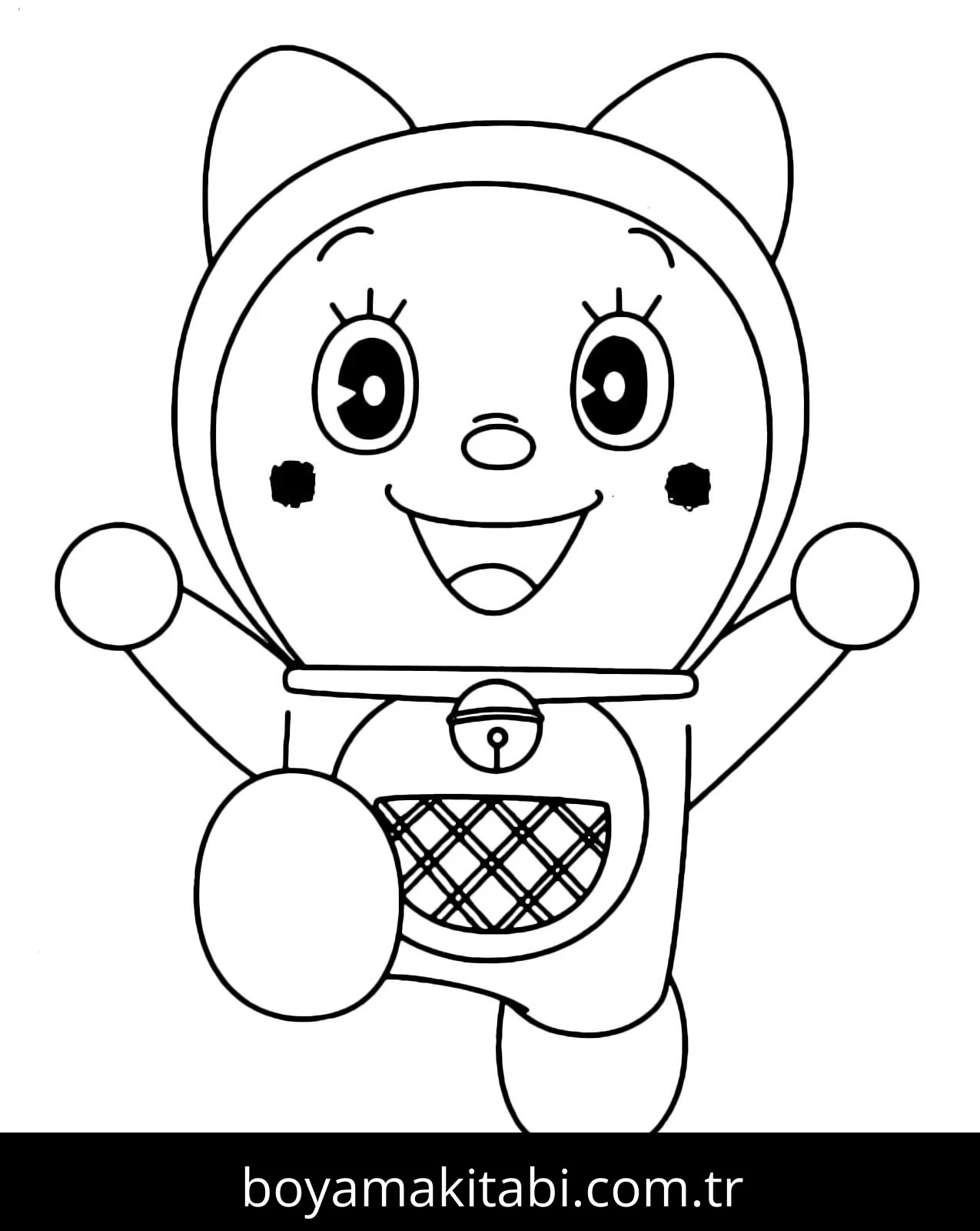 Doraemon boyama sayfası – boyama çalışması, yaratıcılığı geliştirir