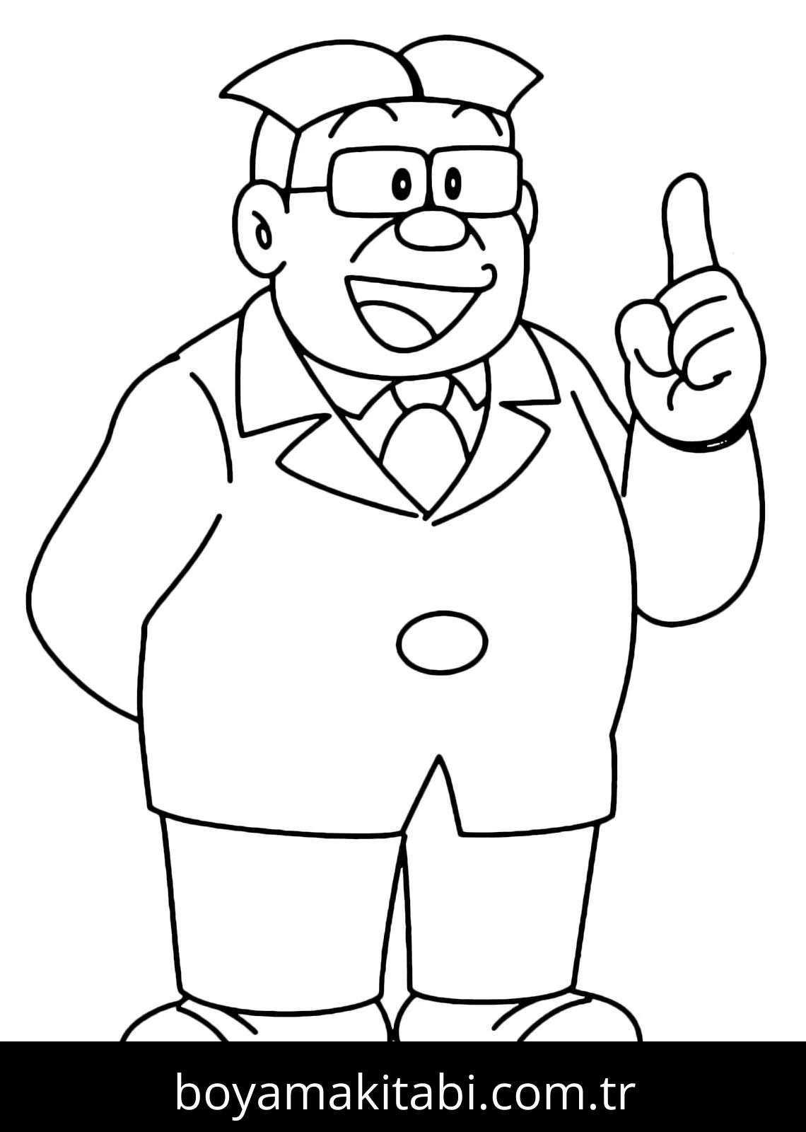Doraemon boyama sayfası – PDF indir, sevimli karakter