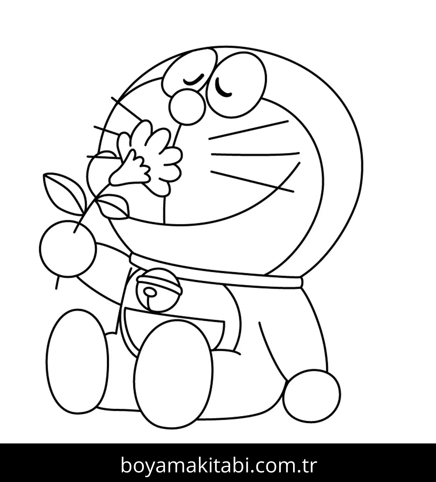 Doraemon boyama sayfası – sevimli karakter, sanatsal çalışma