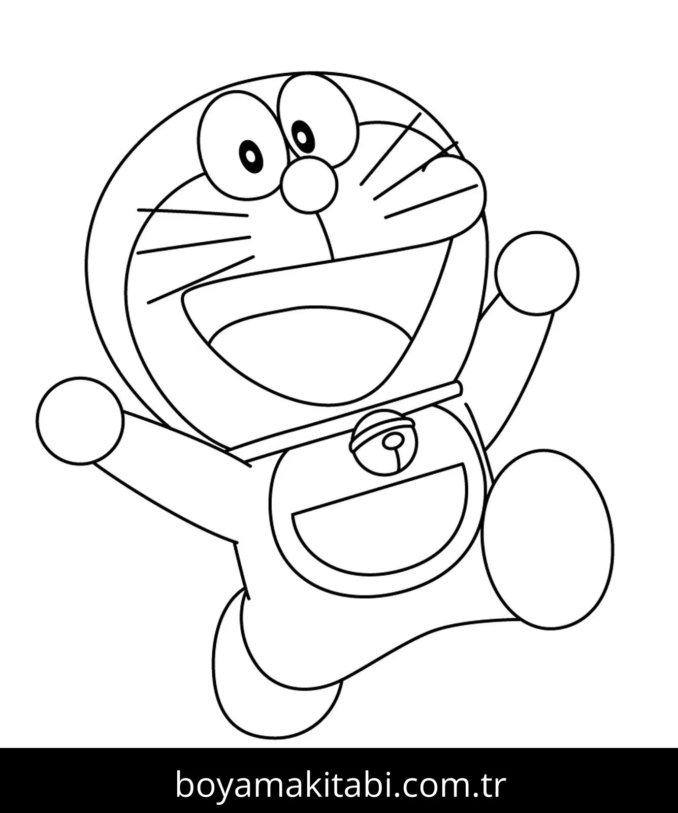 Doraemon boyama sayfası – el becerilerini geliştirir, boyama çalışması