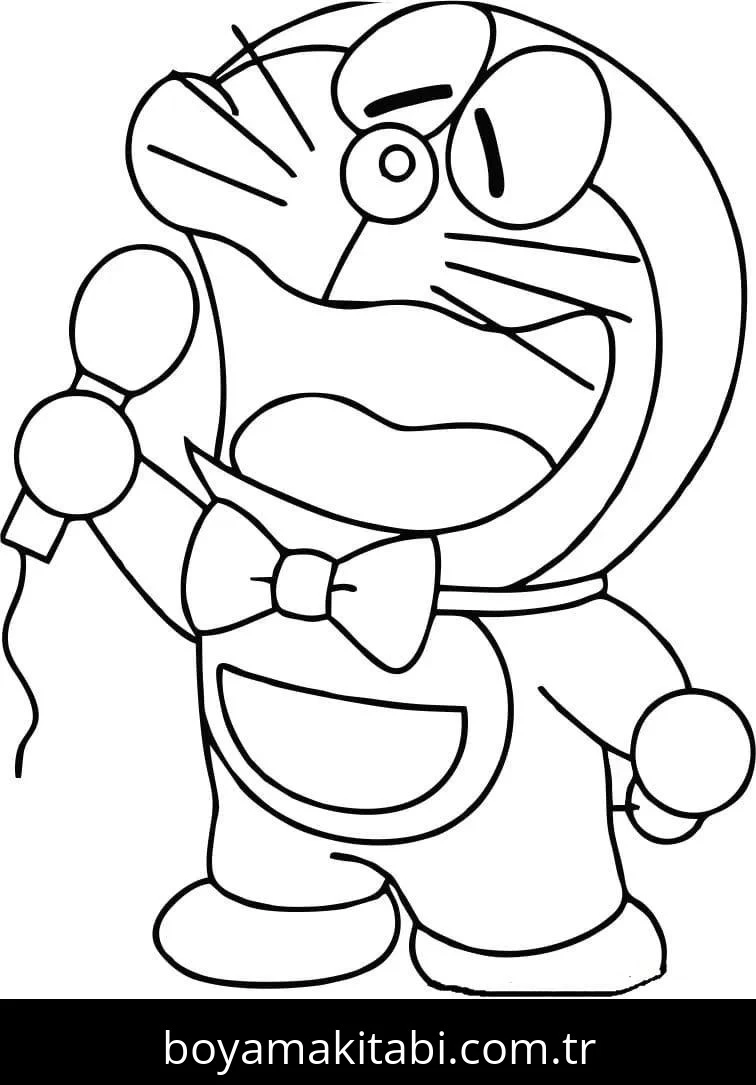 Doraemon boyama sayfası – eğlenceli etkinlik, el becerilerini geliştirir