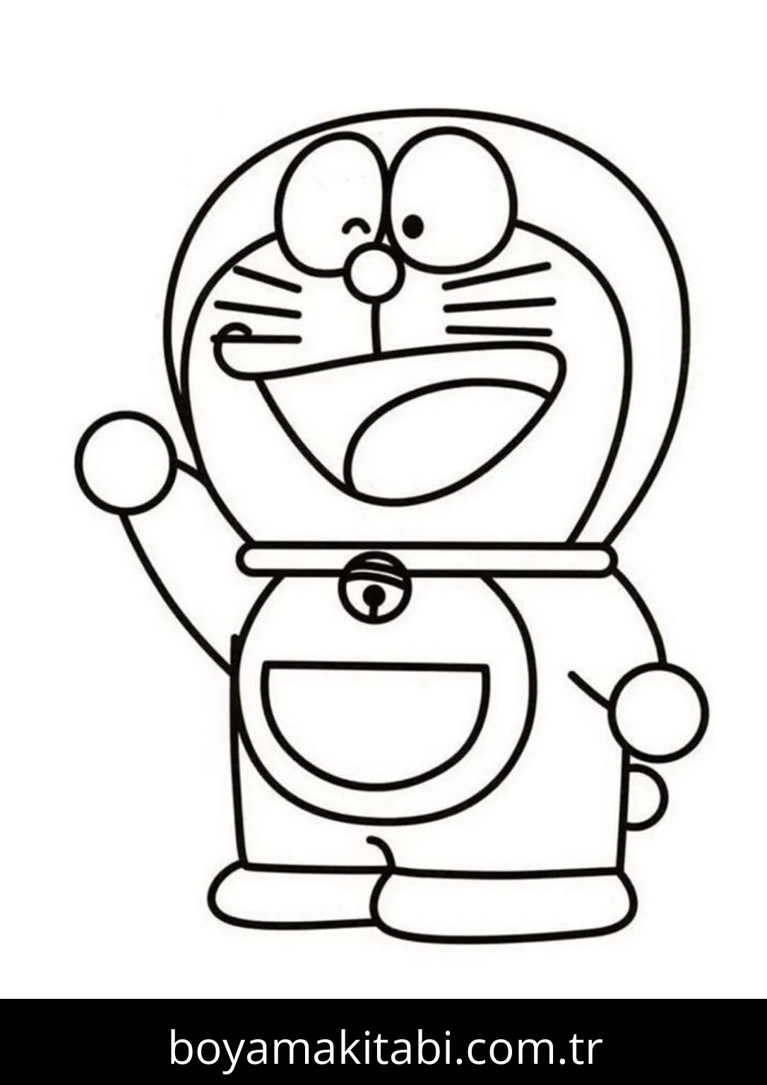 Doraemon boyama sayfası – sevimli karakter, sanatsal çalışma