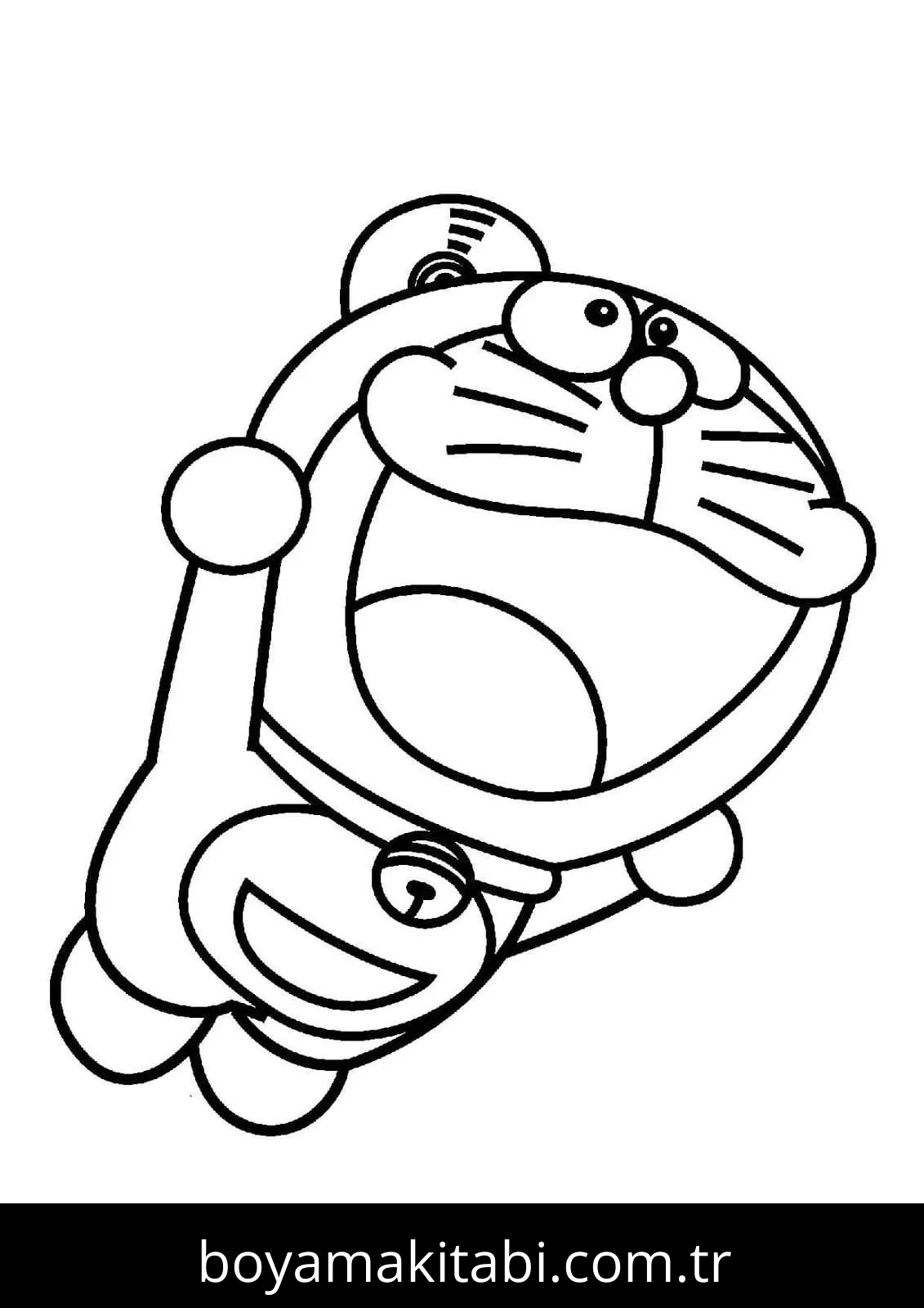 Doraemon boyama sayfası – çizgi film temalı, basit çizim