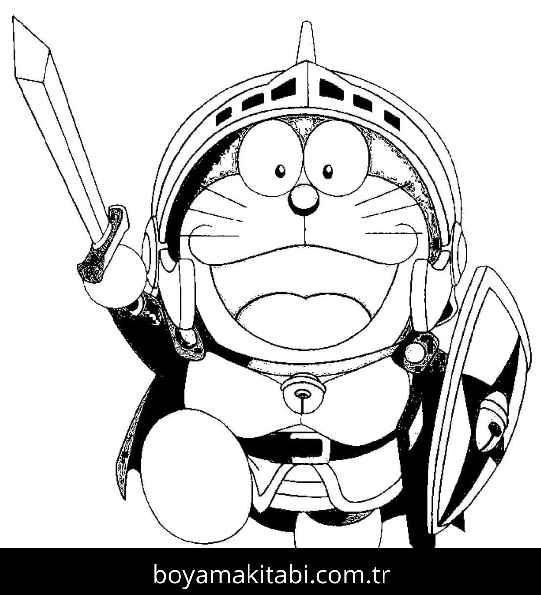Doraemon boyama sayfası – el becerilerini geliştirir, boyama çalışması