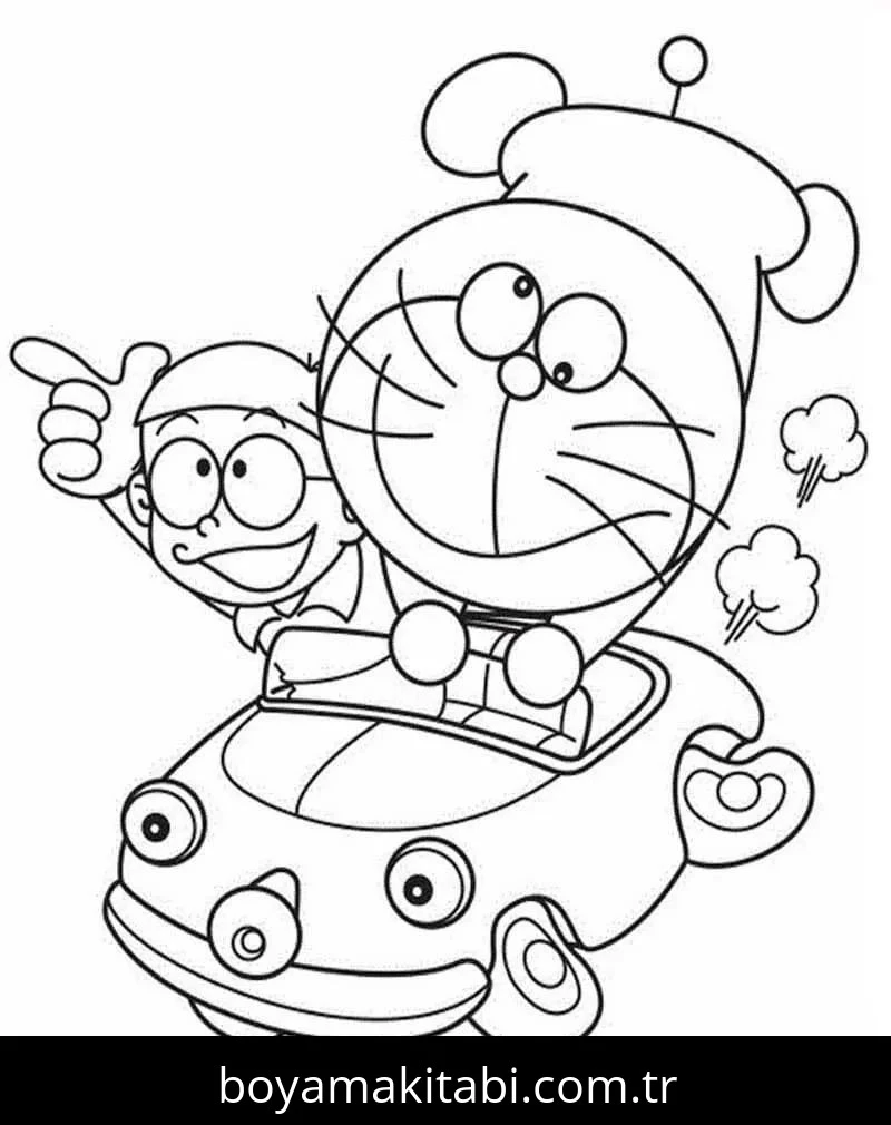 Doraemon boyama sayfası – keyifli zaman, renkli çizimler