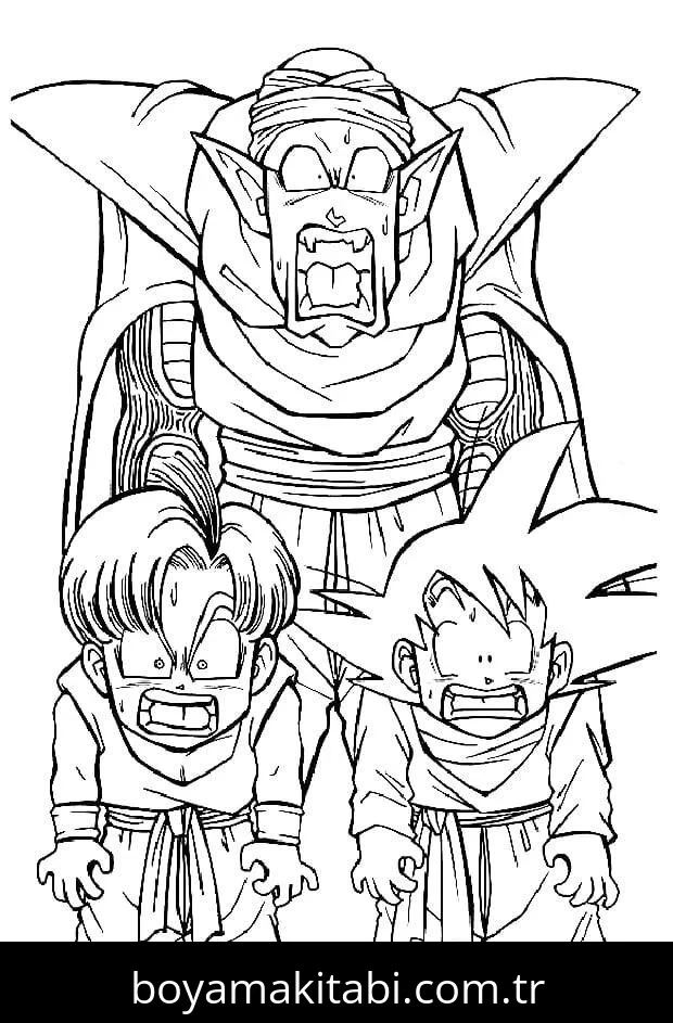 Dragon Ball boyama sayfası – boyama etkinliği, çocuk aktivitesi