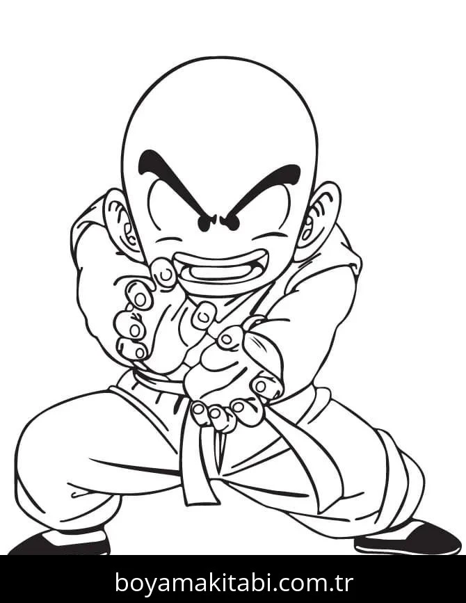 Dragon Ball boyama sayfası – çizgi film temalı, basit çizim