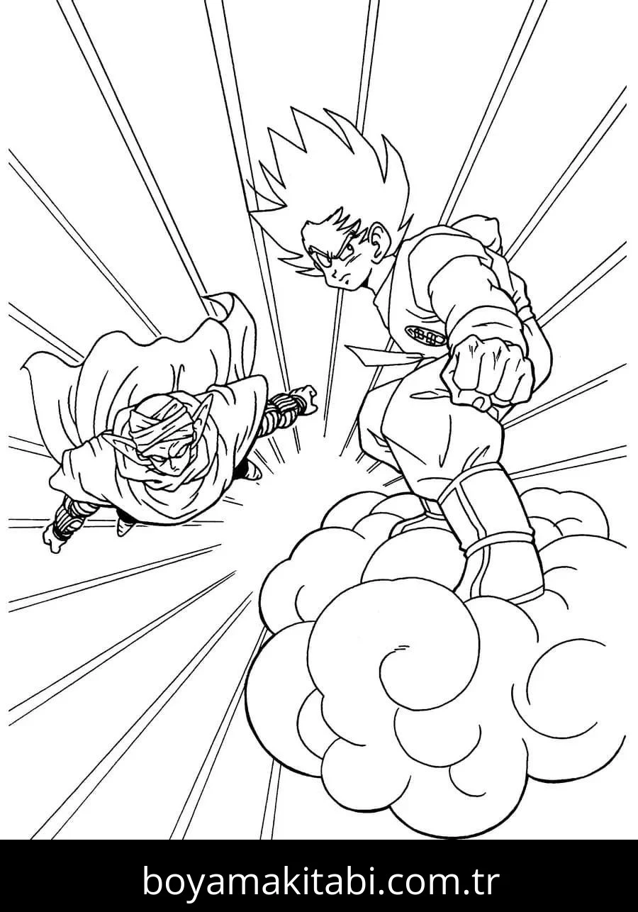 Dragon Ball boyama sayfası – el becerilerini geliştirir, boyama çalışması