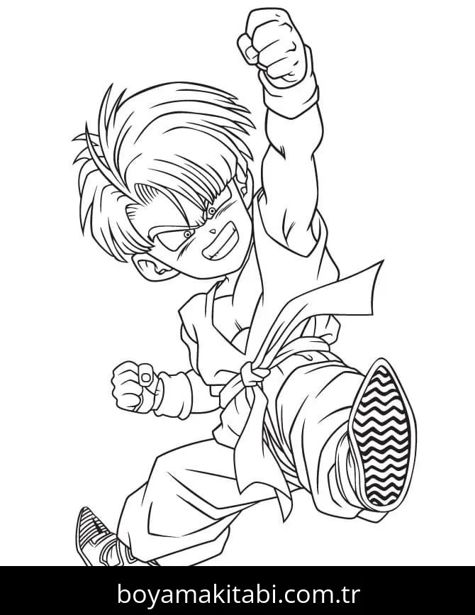 Dragon Ball boyama sayfası – çocuk aktivitesi, PDF indir