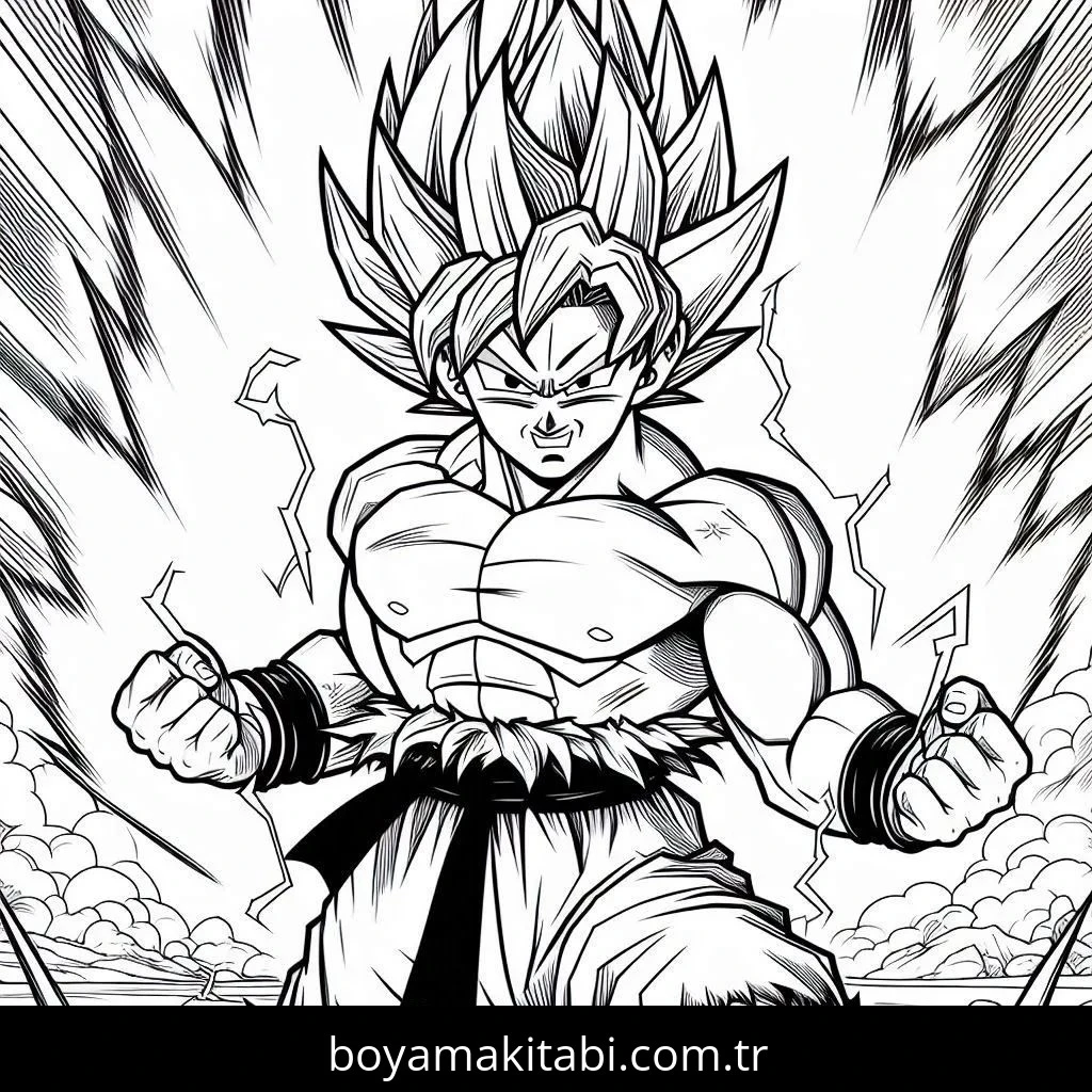 Goku Ultra Istinto boyama sayfası #3 – PDF indir, sevimli karakter