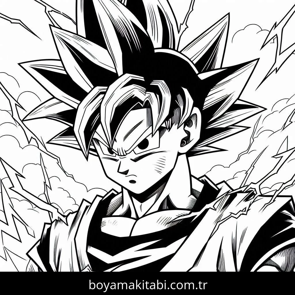 Goku Ultra Istinto boyama sayfası #4 – çocuklar için, çizgi film temalı