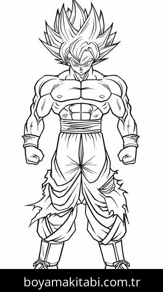 Goku Ultra Istinto boyama sayfası #6 – eğlenceli etkinlik, el becerilerini geliştirir