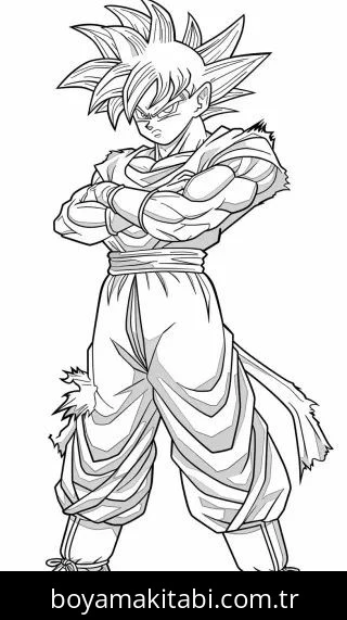 Goku Ultra Istinto boyama sayfası #10 – sevimli karakter, sanatsal çalışma
