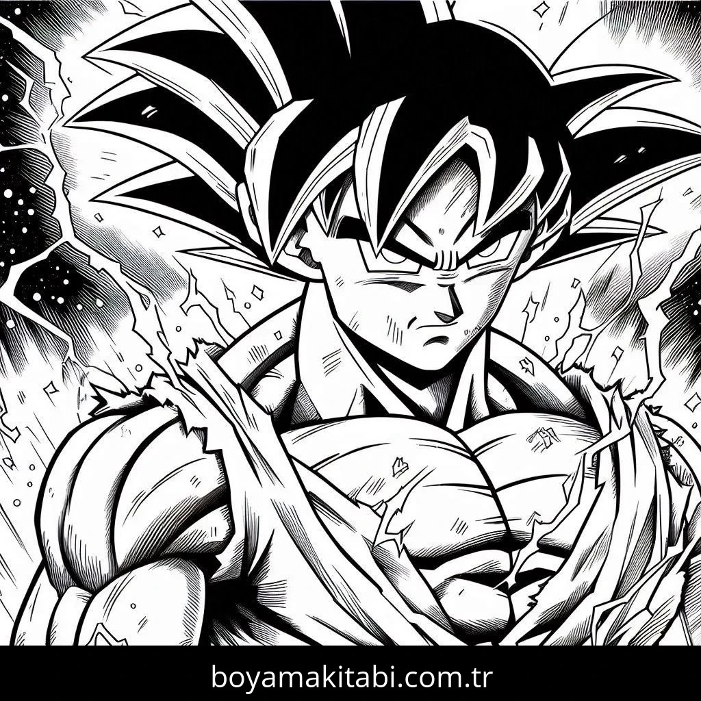 Goku Ultra Istinto boyama sayfası #12 – eğitici aktivite, yaratıcılık