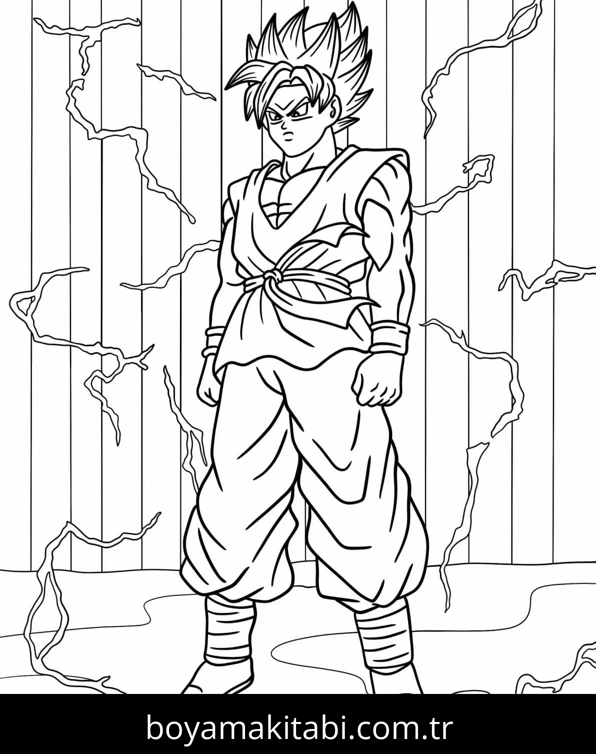 Goku Ultra Istinto boyama sayfası – renkli çizimler, okul öncesi