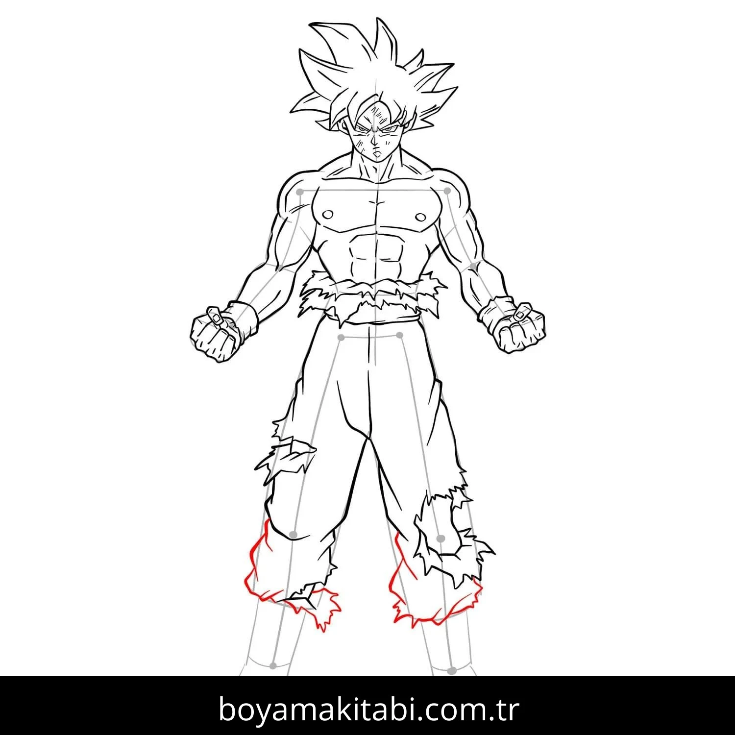 Goku Ultra Istinto boyama sayfası – PDF indir, sevimli karakter