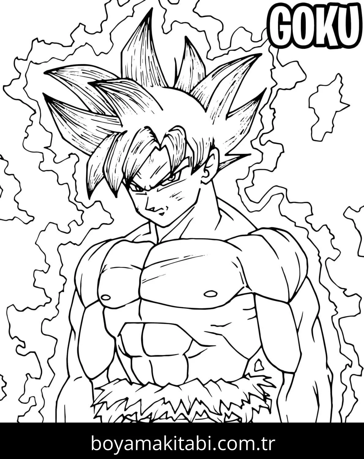 Goku Ultra Istinto boyama sayfası – okul öncesi, evde etkinlik