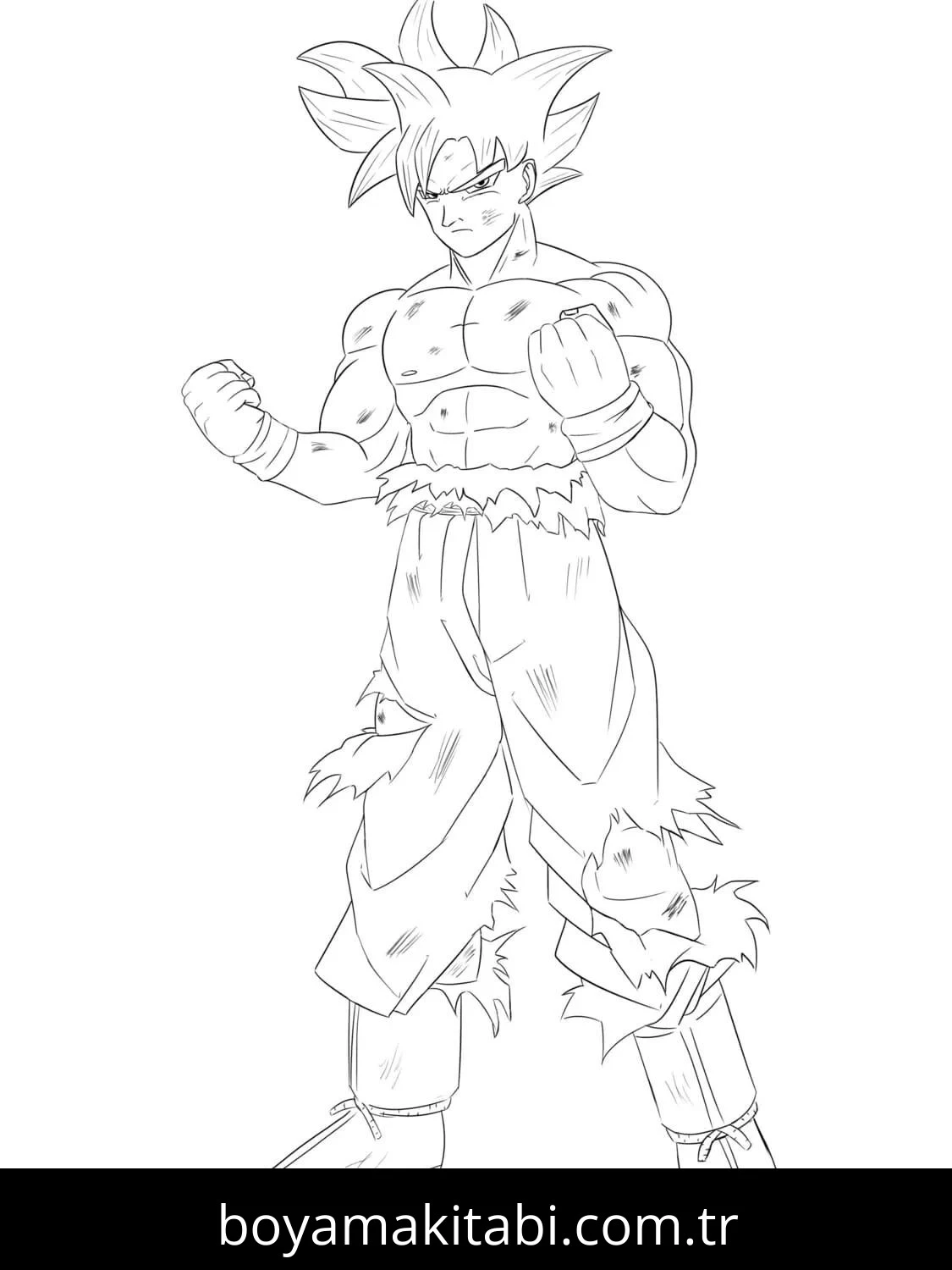 Goku Ultra Istinto boyama sayfası – boyama etkinliği, çocuk aktivitesi