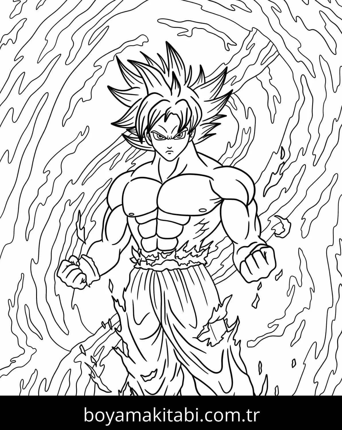 Goku Ultra Istinto boyama sayfası – eğitici aktivite, yaratıcılık
