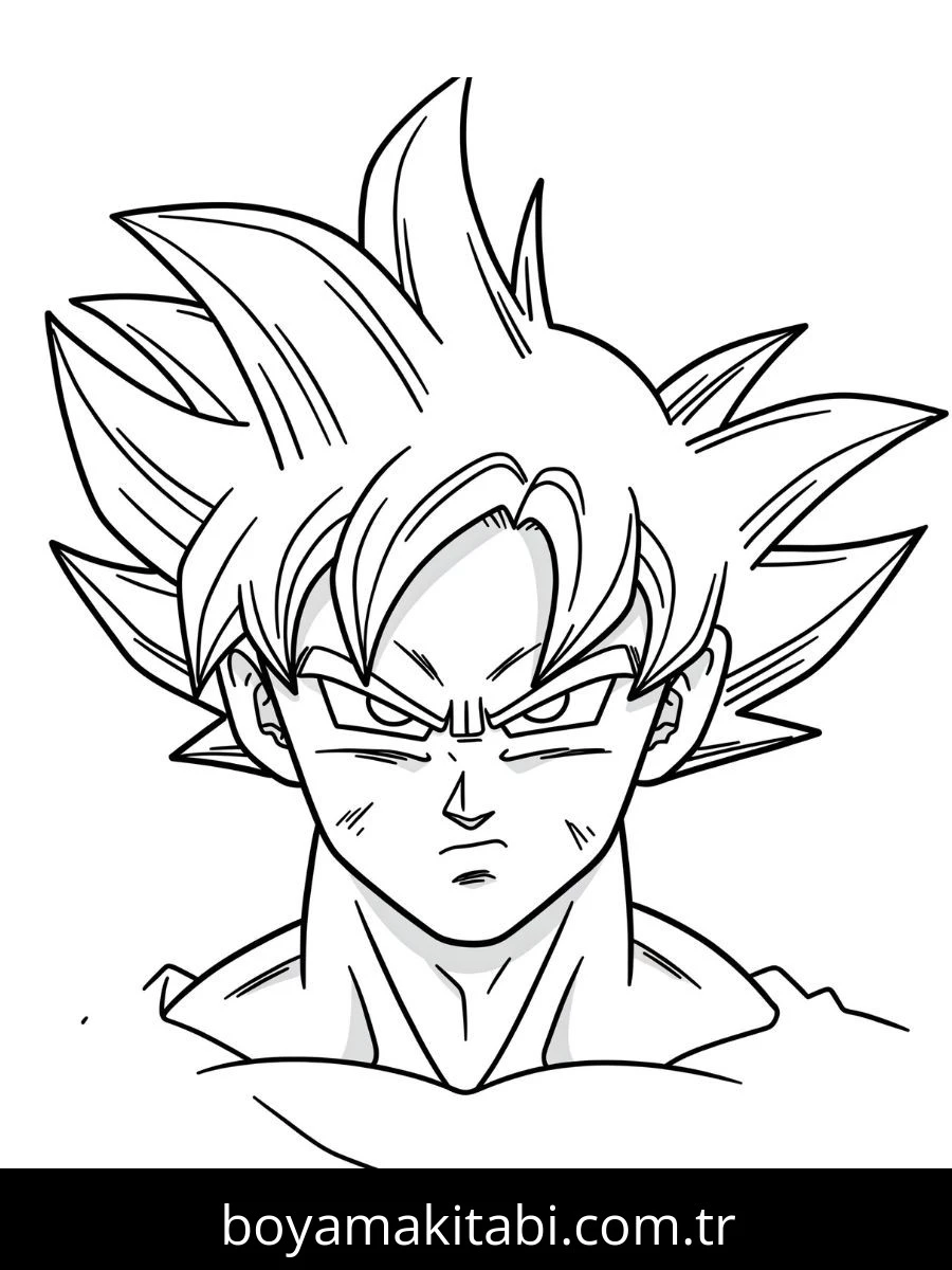 Goku Ultra Istinto boyama sayfası – sanatsal çalışma, çocuklar için