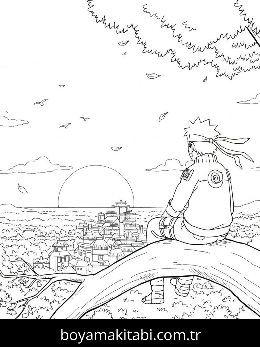 Naruto boyama sayfası #101 – aile ile vakit geçirme, renk bilgisini öğretir