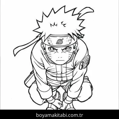 Naruto boyama sayfası #106 – motor becerileri destekler, mürekkep tasarrufu sağlar