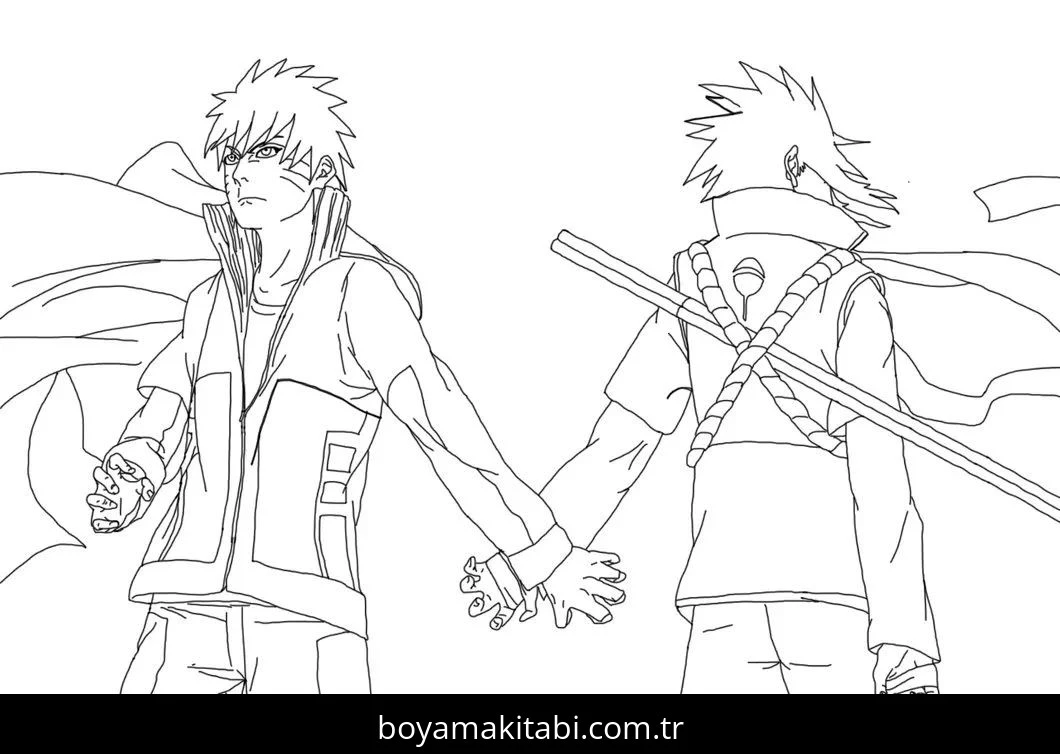 Naruto boyama sayfası #122 – kolay boyama, eğitici aktivite