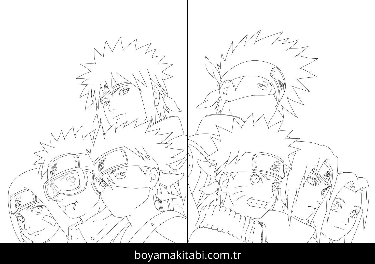 Naruto boyama sayfası #130 – el becerilerini geliştirir, boyama çalışması