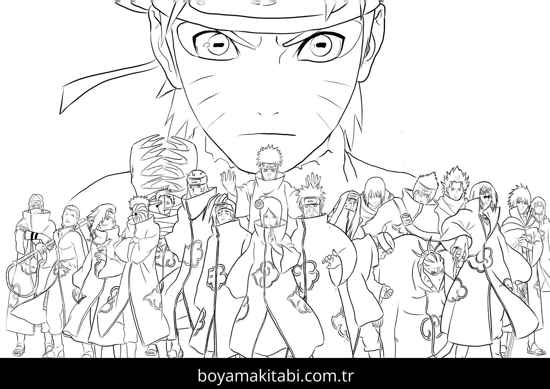 Naruto boyama sayfası #140 – ilkokul öğrencileri için, hayal gücünü besler