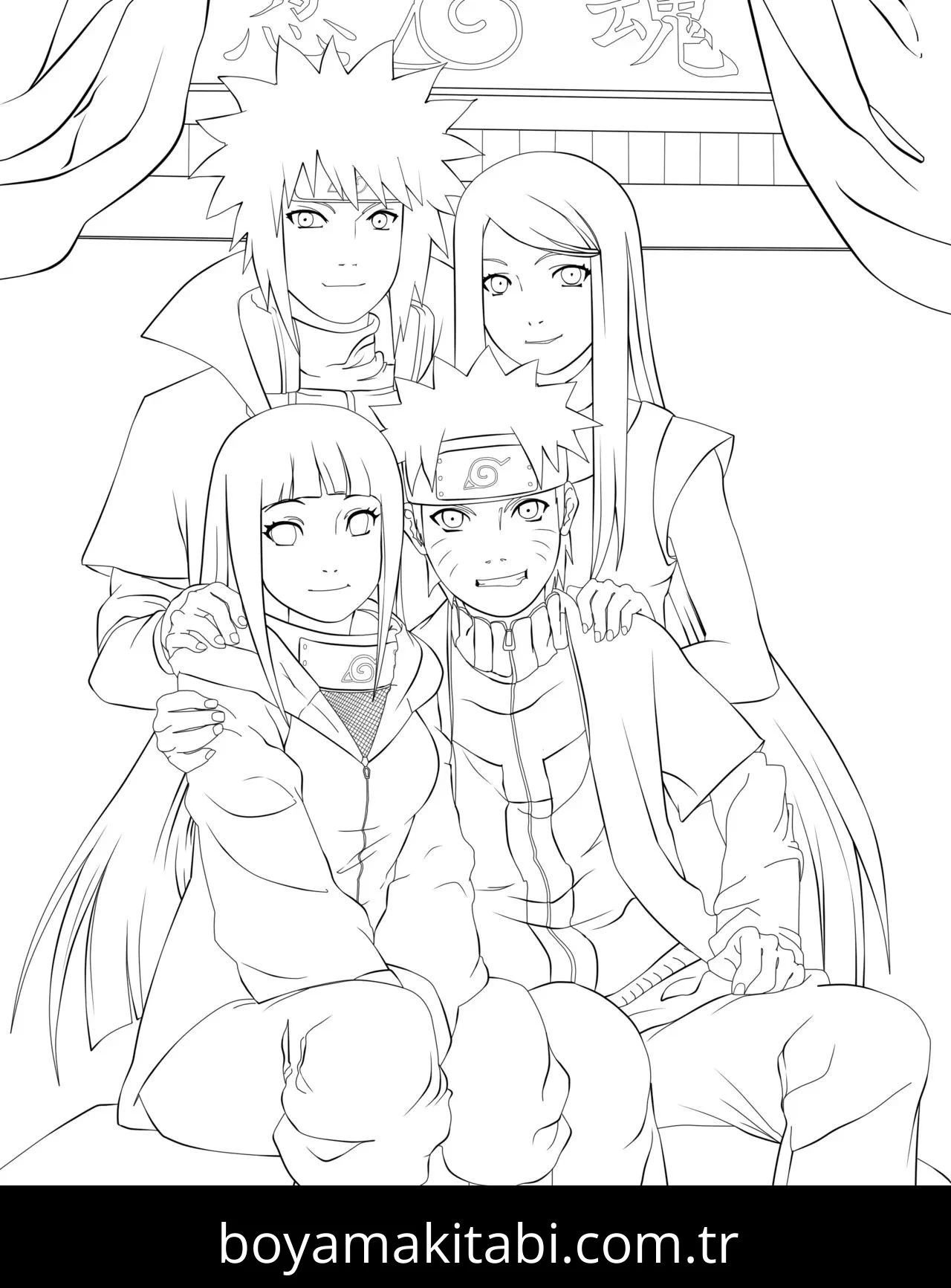 Naruto boyama sayfası #141 – aile ile vakit geçirme, renk bilgisini öğretir
