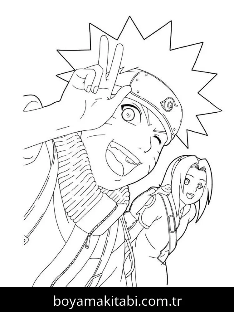 Naruto boyama sayfası #146 – motor becerileri destekler, mürekkep tasarrufu sağlar