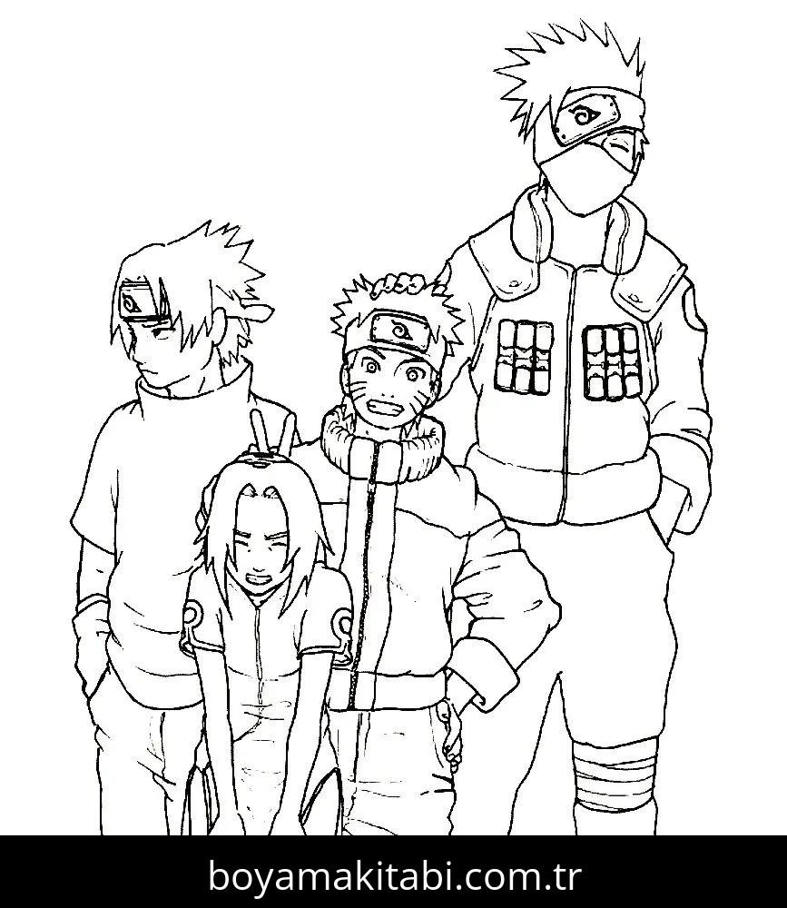 Naruto boyama sayfası #153 – mürekkep tasarrufu sağlar, PDF indir