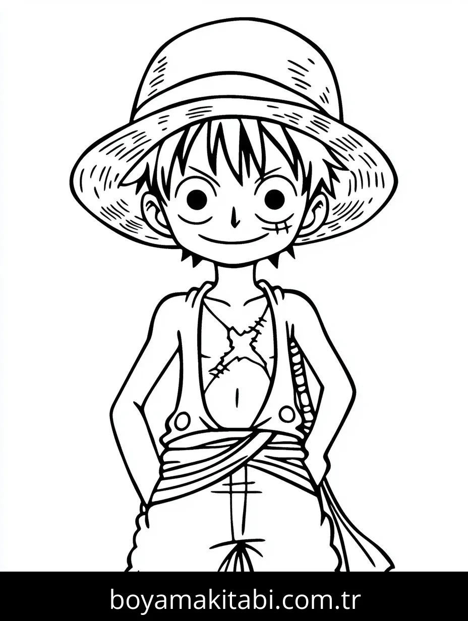 One Piece boyama sayfası #43 – okul öncesi, evde etkinlik
