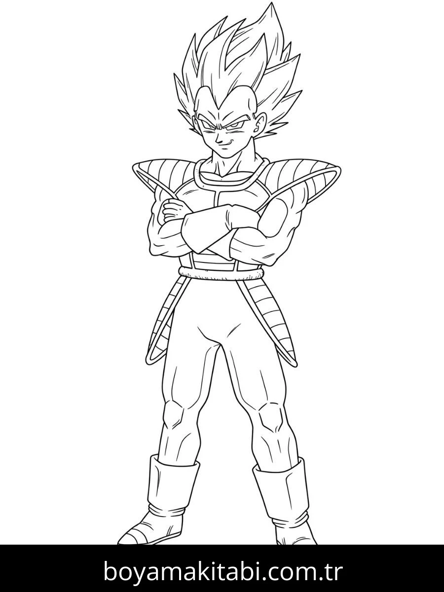 Saiyan boyama sayfası – sevimli karakter, sanatsal çalışma