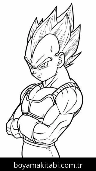 Saiyan boyama sayfası – çizgi film temalı, basit çizim