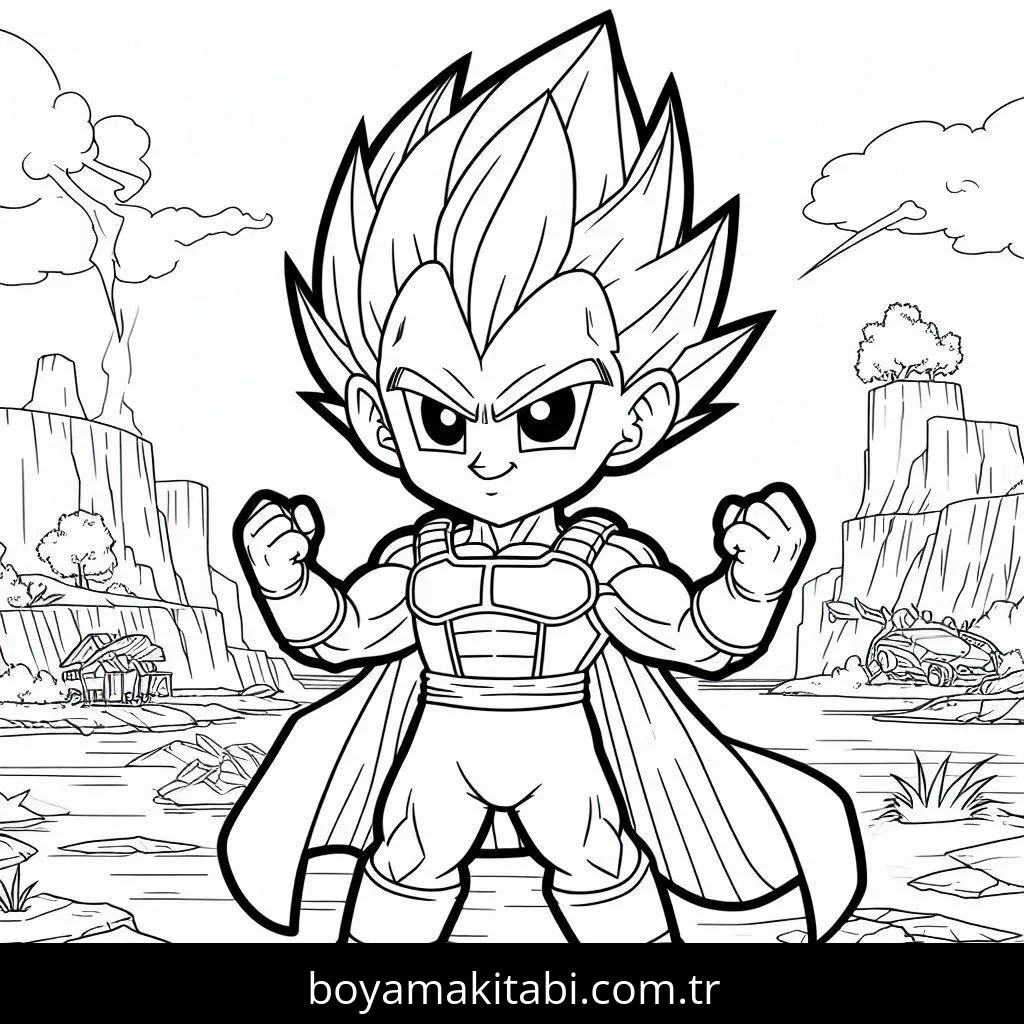 Saiyan boyama sayfası – keyifli zaman, renkli çizimler