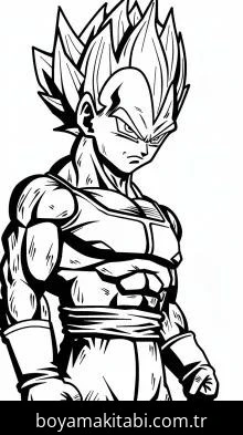 Saiyan boyama sayfası – çocuk aktivitesi, PDF indir