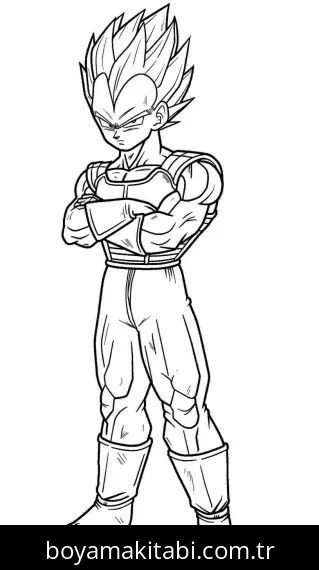 Saiyan boyama sayfası – sanatsal çalışma, çocuklar için