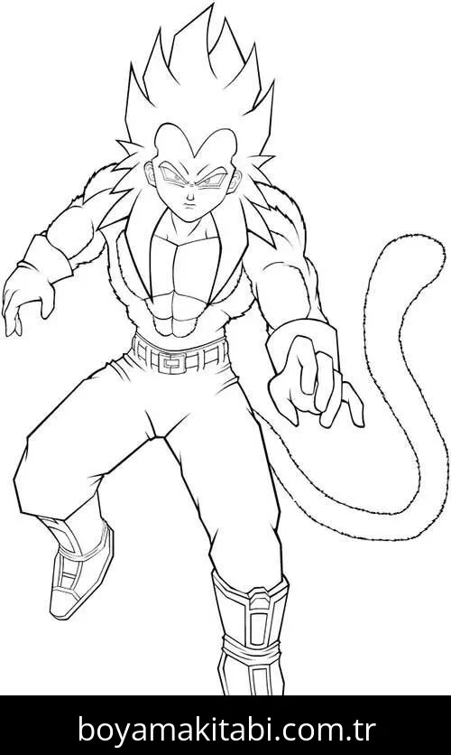Saiyan boyama sayfası – boyama çalışması, yaratıcılığı geliştirir