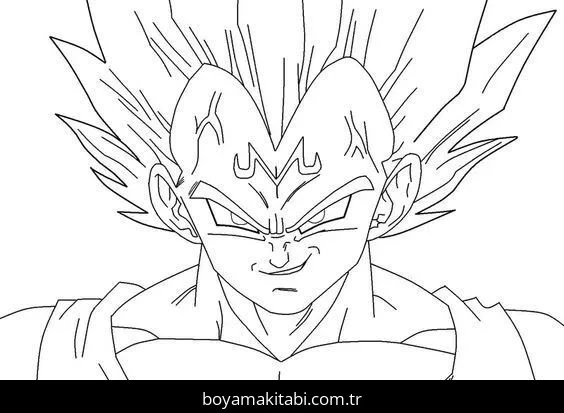 Saiyan boyama sayfası – renkli çizimler, okul öncesi