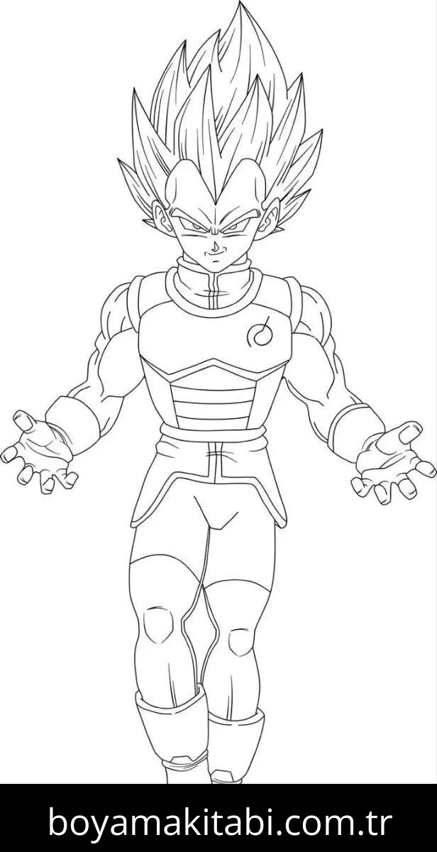 Saiyan boyama sayfası – kolay boyama, eğitici aktivite