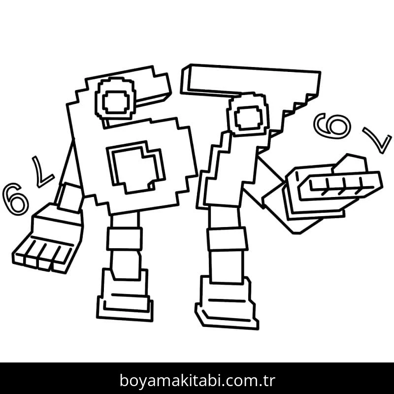 67 Brainrot boyama sayfası – PDF indir, sevimli karakter